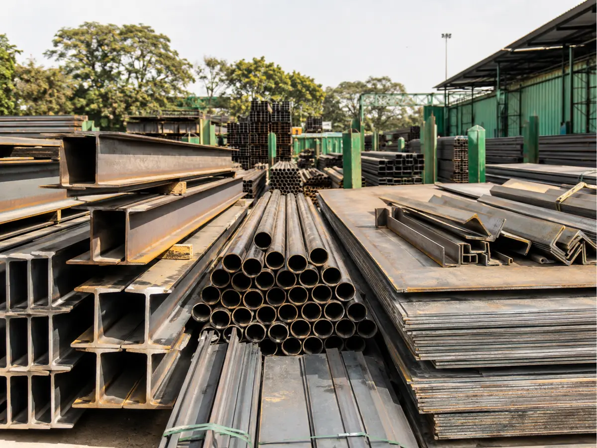 Sorted iron and steel beams, pipes, sheets and fabrication offcuts